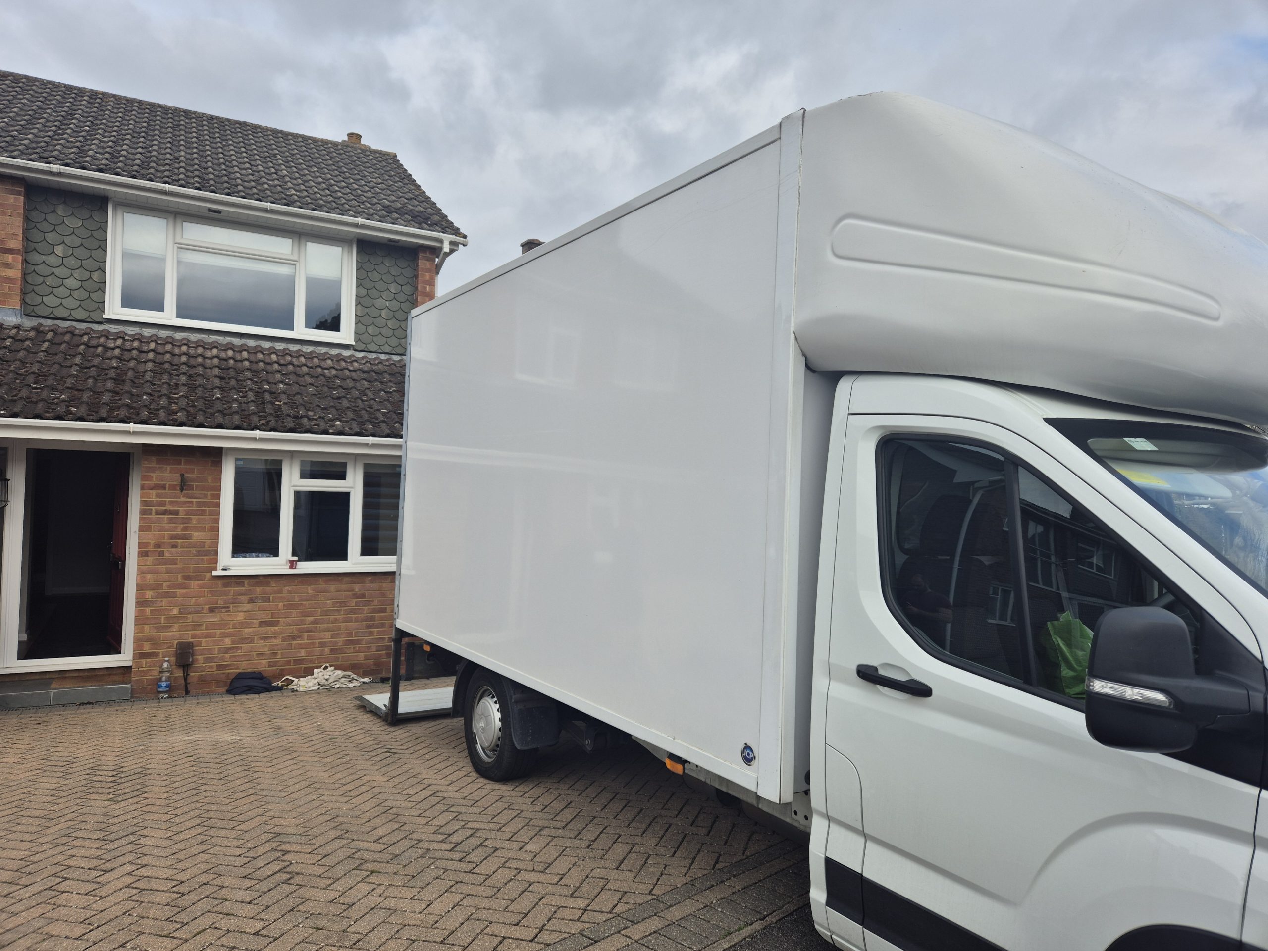 Luton van, backed up by our skilled drivers.